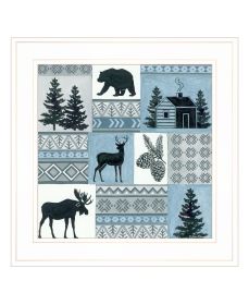 "Cabin in the Woods" by Deb Strain, Ready to Hang Framed Print, White Frame