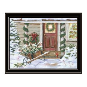 Trendy Decor 4U Holiday Porch Black Framed Wall Art for Living Room, Farmhouse Wall Art Print for Home Decor, Bedroom Wall Art by Pam Britton (Color: as Pic)